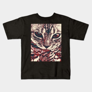 Catastic Apparel - Cat Red Eyes Kids T-Shirt